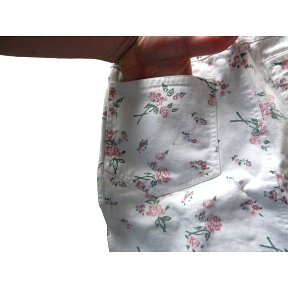 EXTRA BLUES women's size 1 vintage floral denim skirt & XS crop top tank set - Picture 12 of 16